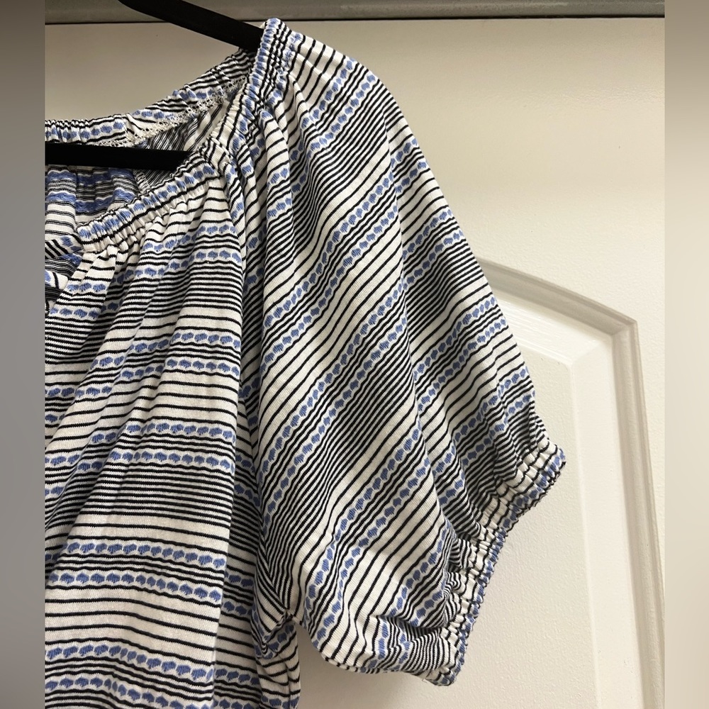 NWT Madewell Jacquard Keyhole Crop Top in Tranquil Ocean - Picture 8 of 9